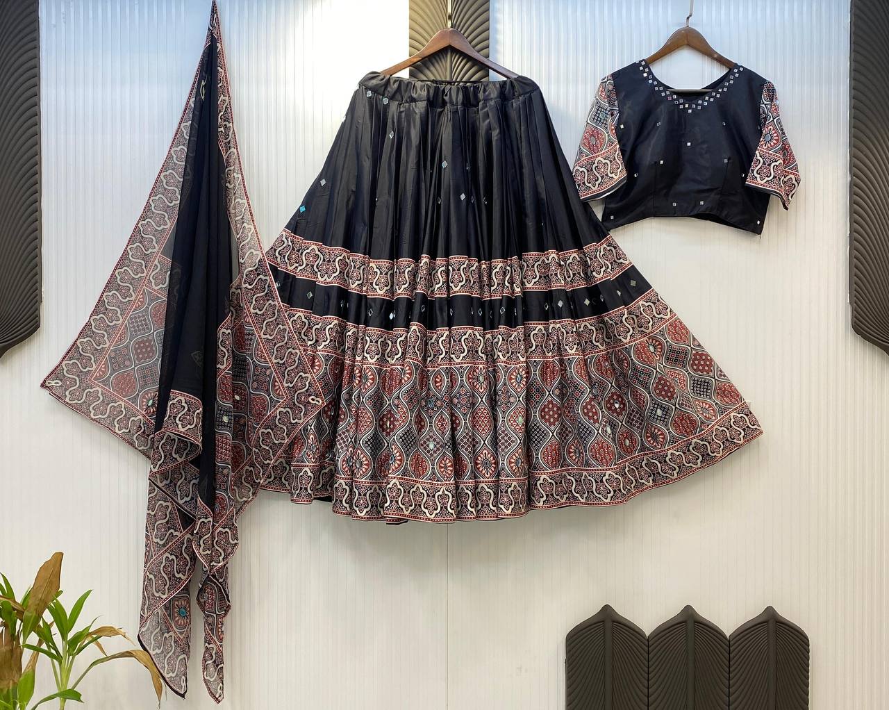 NAVARATRI SEASON OUR EXCLUSIVE PRINTED FULL-STITCHED LEHENGA CHOLI