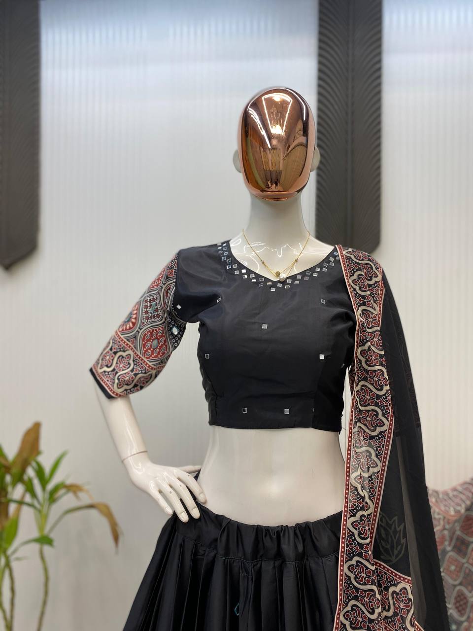 NAVARATRI SEASON OUR EXCLUSIVE PRINTED FULL-STITCHED LEHENGA CHOLI