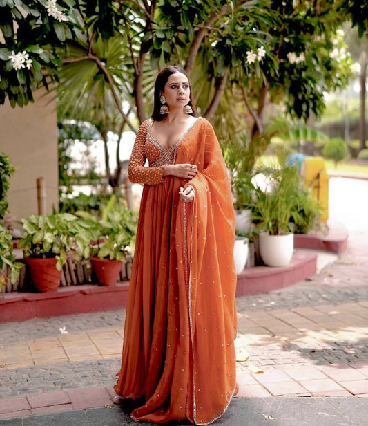 ENHANCE THE BEAUTY OF YOUR WARDROBE WITH THIS NEWLY LAUNCHED DESIGNER GOWN WITH ELEGANT DUPATTA