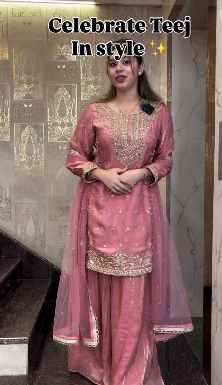 Party Top Pallazo & Dupatta Set