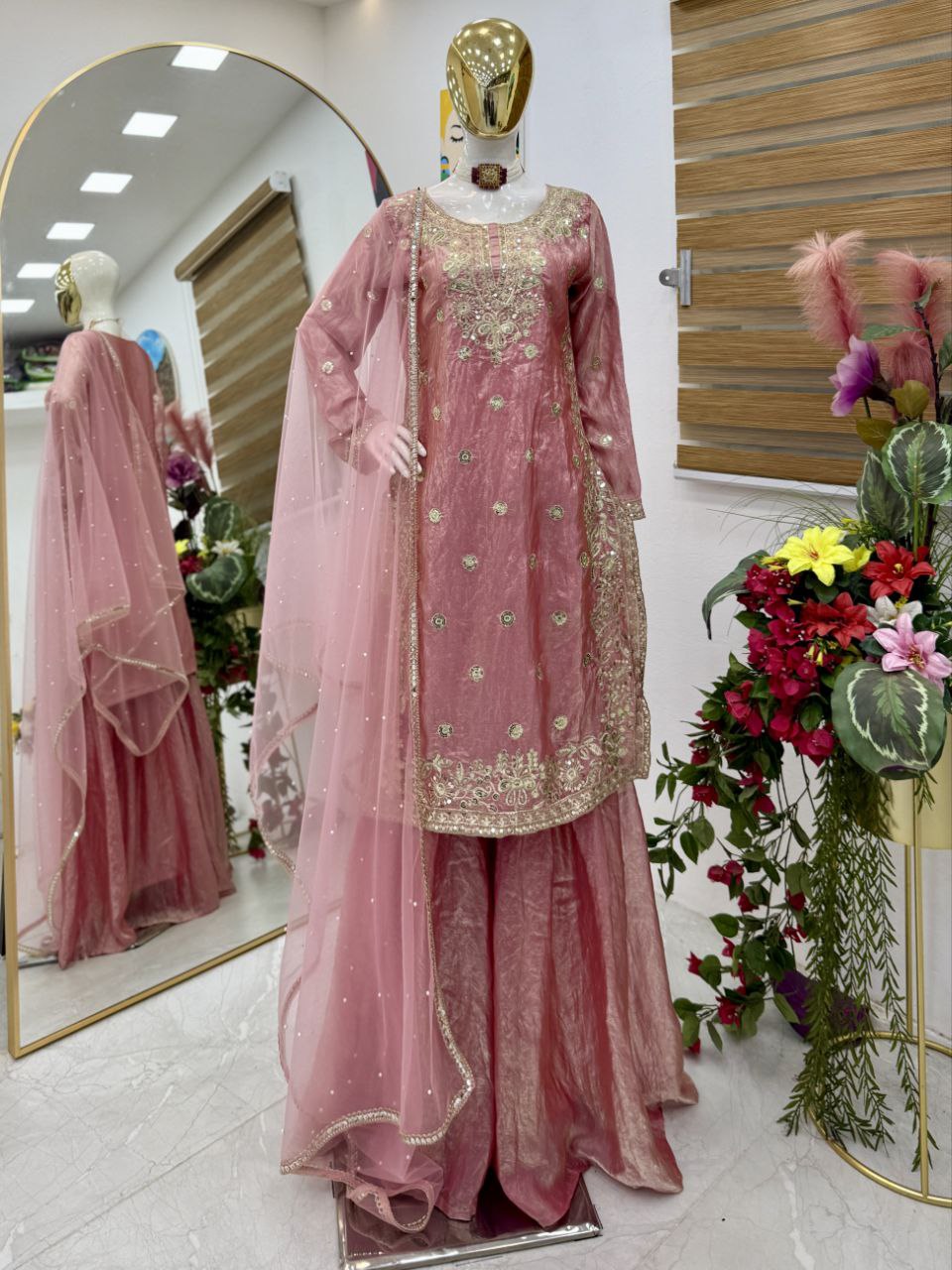 Party Top Pallazo & Dupatta Set