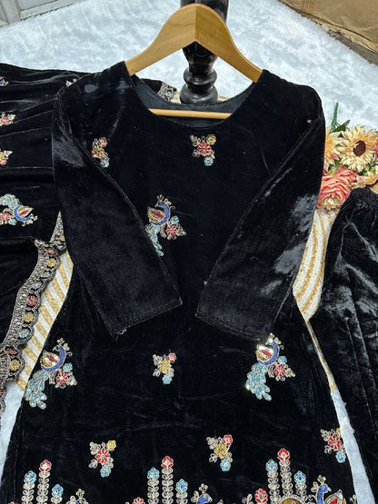 PARTY WEAR TOP AND  PANT WITH FANCY DUPPATA AND EMBROIDERY WORK