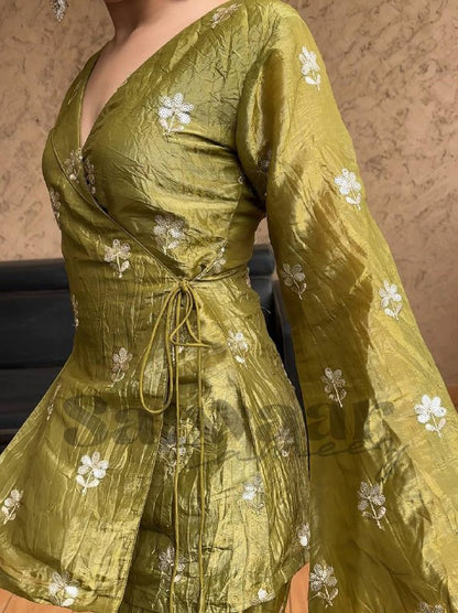 Designer Top Plazzo With Dupatta Set