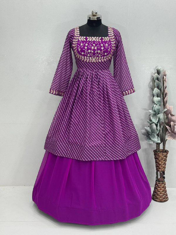 NAVRATRI COLLECTION EMBROIDERY SEQUENCE WORK TOP  WITH LEHENGAS