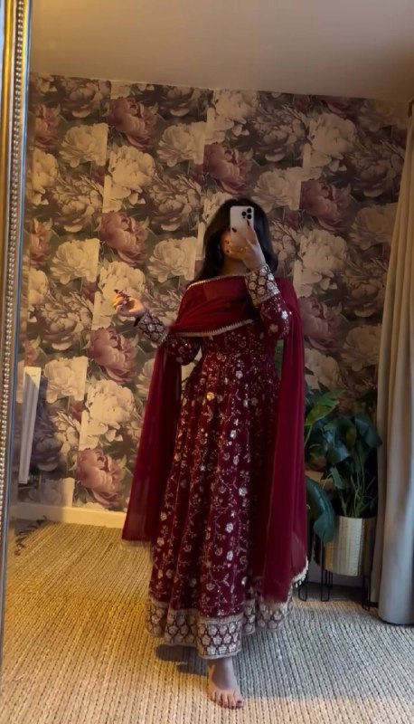 Elegant Embroidered Sequence Designer Anarkali Three Piece Set single available wholesale