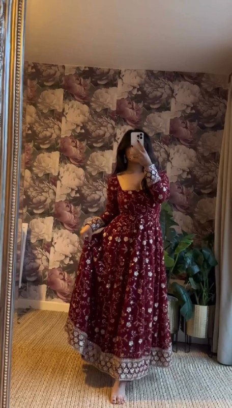 Elegant Embroidered Sequence Designer Anarkali Three Piece Set single available wholesale