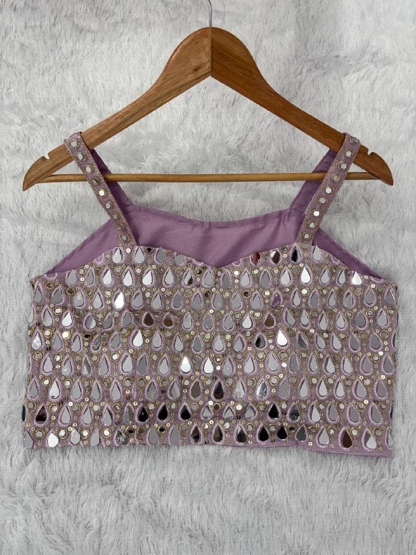 SUPERHIT TRENDING DESIGNER INDO-WESTERN PATTERN WITH FULL EMBROIDERY & REAL MIRROR WORK WITH FULL STITCH SHRUG, BLOUSE & PLAZZO