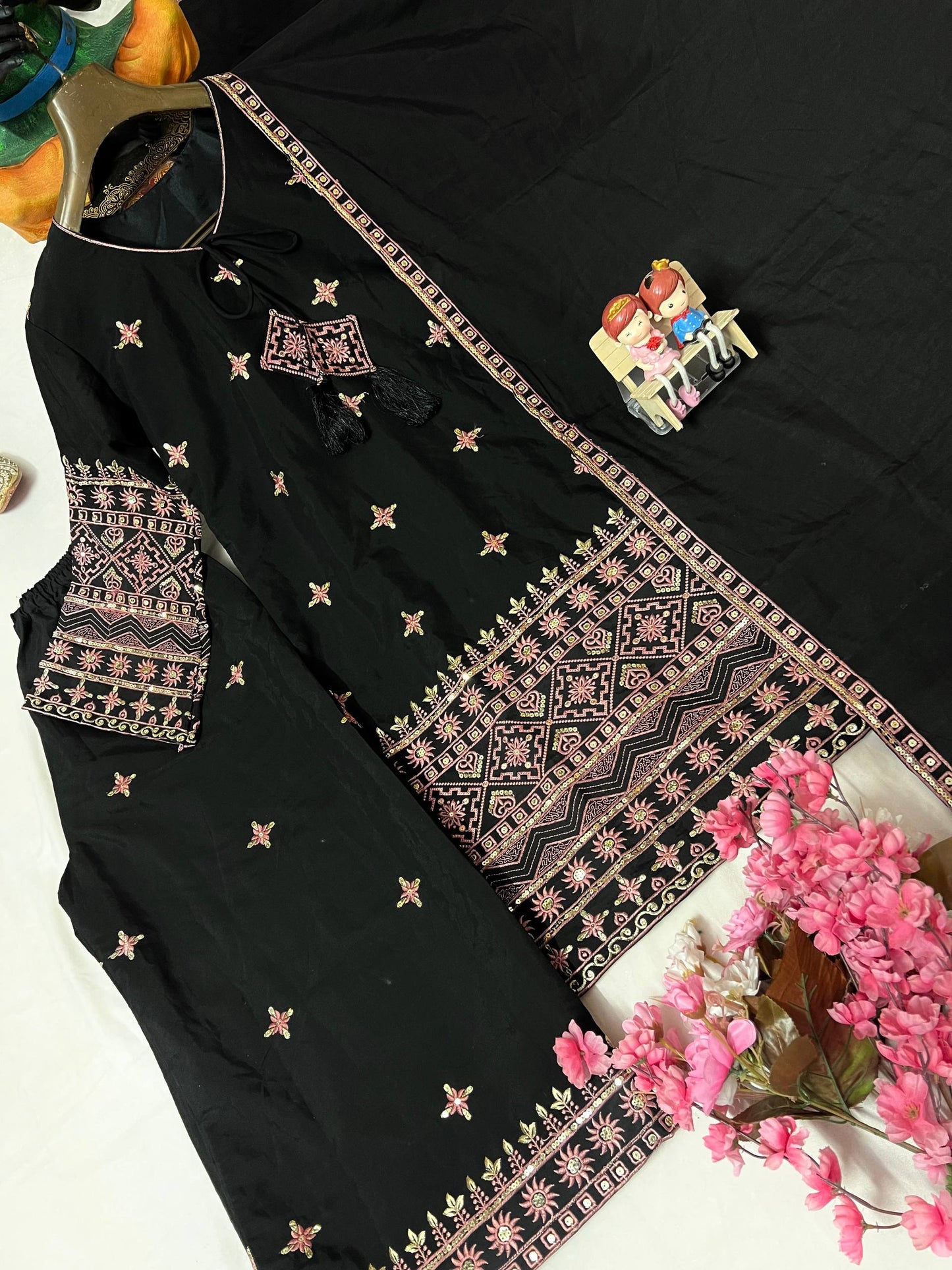 ENHANCE THE BEAUTY OF YOUR WARDROBE WITH THIS NEWLY LAUNCHED KURTI-PLAZZO SET single available wholesale