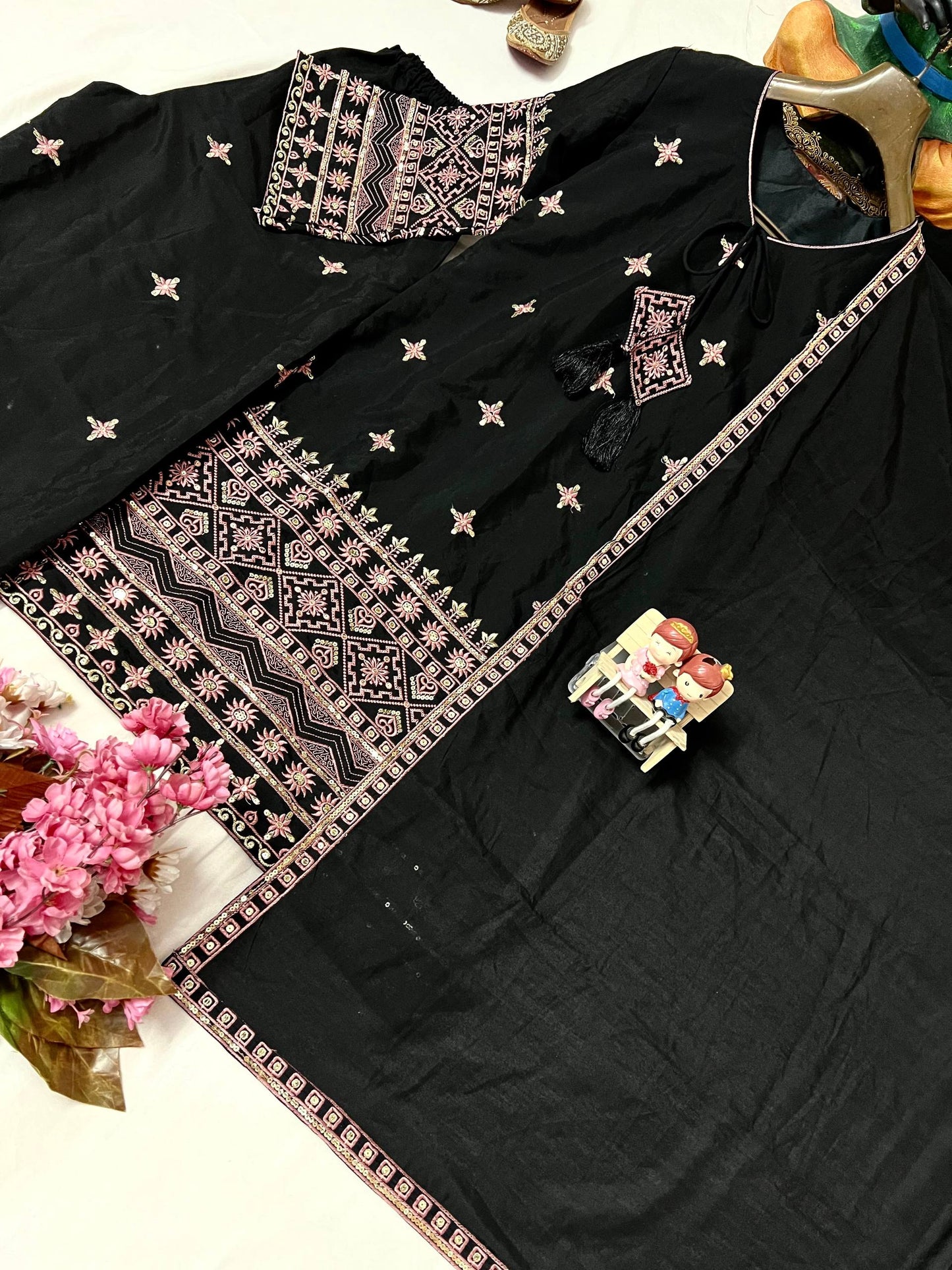 ENHANCE THE BEAUTY OF YOUR WARDROBE WITH THIS NEWLY LAUNCHED KURTI-PLAZZO SET single available wholesale