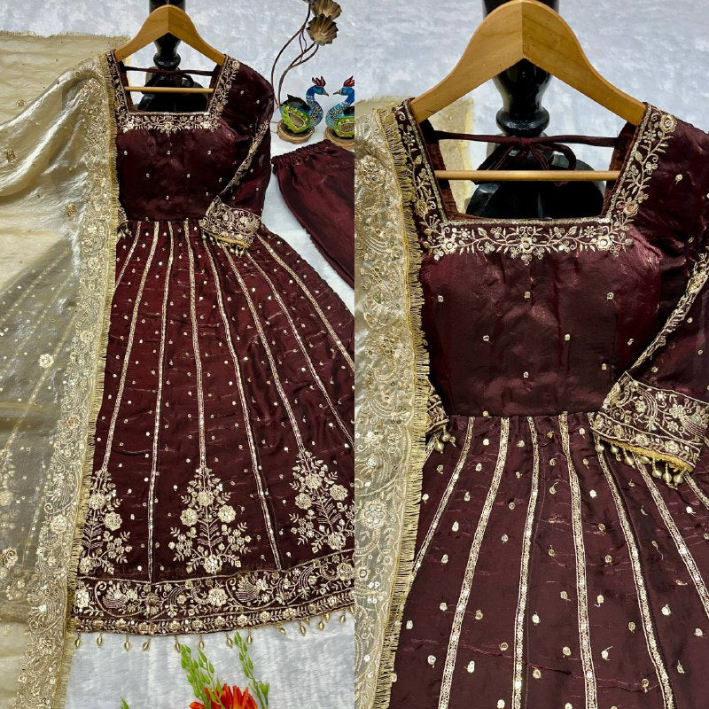 NEW ĐĚSIGNER PARTY WEAR LOOK  GOWN WITH EMBROIDERY  WORK