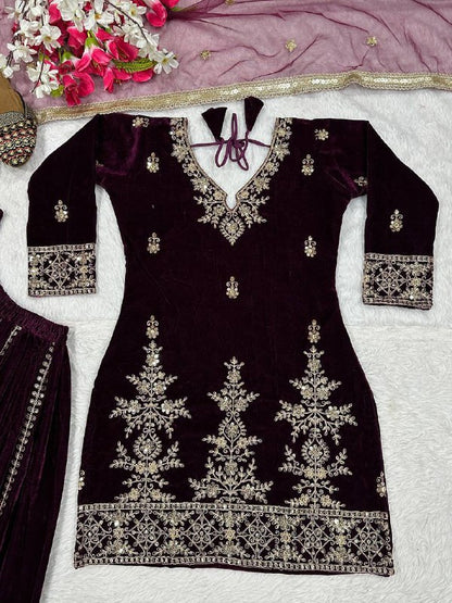 New Designer Party Wear Look Top , Sharara Plazzo  and Dupatta*, New Fancy Style