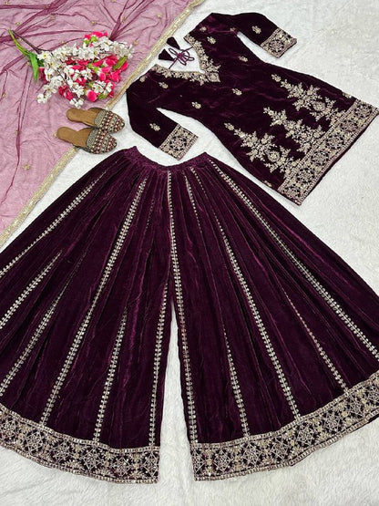 New Designer Party Wear Look Top , Sharara Plazzo  and Dupatta*, New Fancy Style
