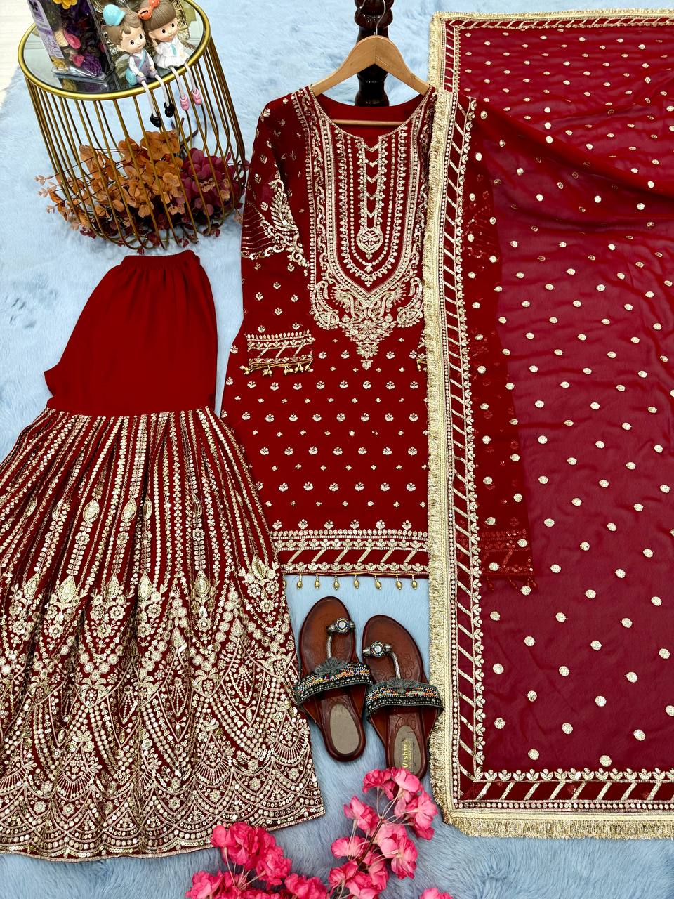 DESIGNER READYMADE TOP PLAZZO & DUPATTA COLLECTIONS