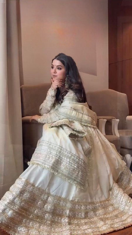 ANARKALI SUIT GOWN Thread with Sequnce with Lace broder with Dori Latkan