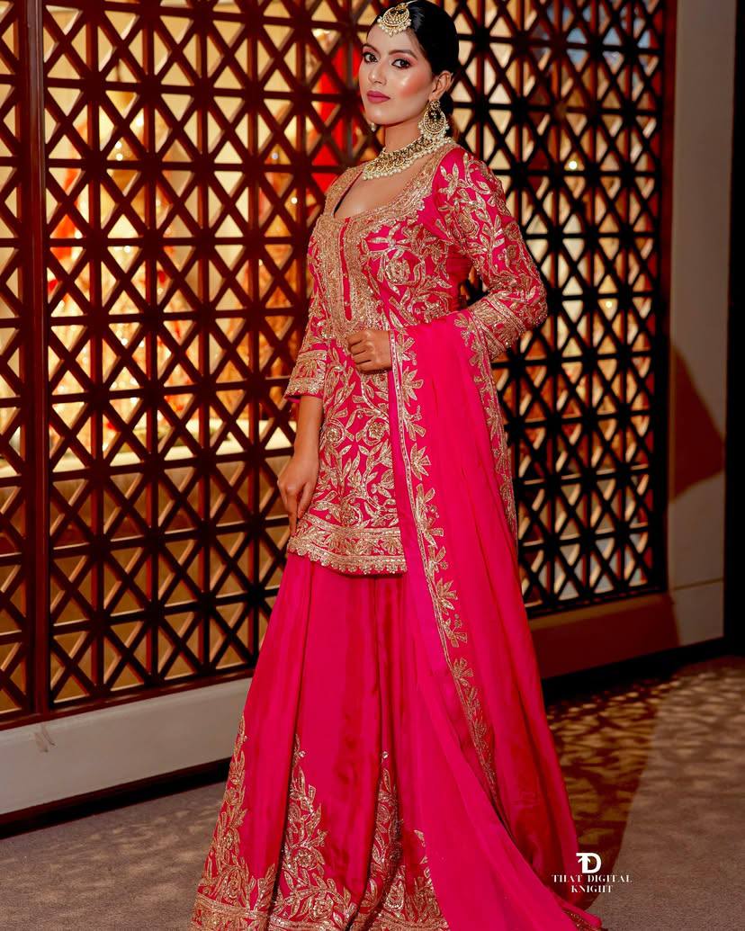 mehndi PARTY WEAR TOP AND PLAZZO. WITH FANCY DUPPATA AND EMBROIDERY WORK