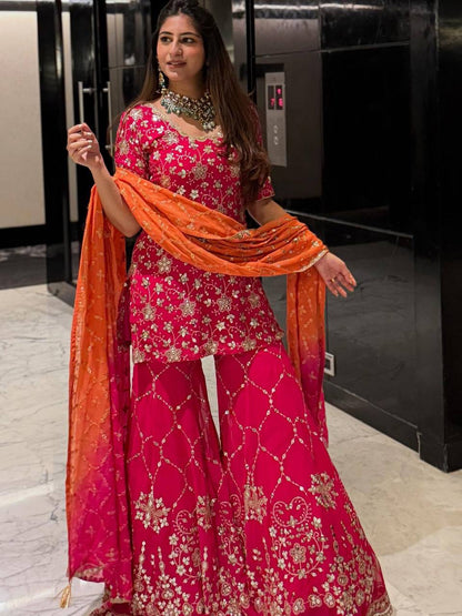 Heavy Georgette With Full Heavy Embroidery Sequence Work single available wholesale