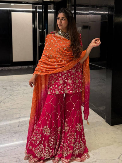 Heavy Georgette With Full Heavy Embroidery Sequence Work single available wholesale