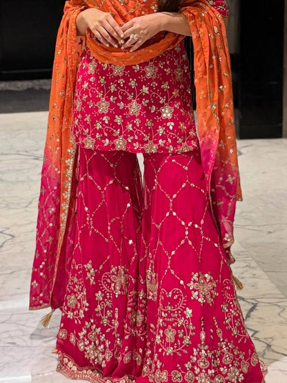 Heavy Georgette With Full Heavy Embroidery Sequence Work single available wholesale