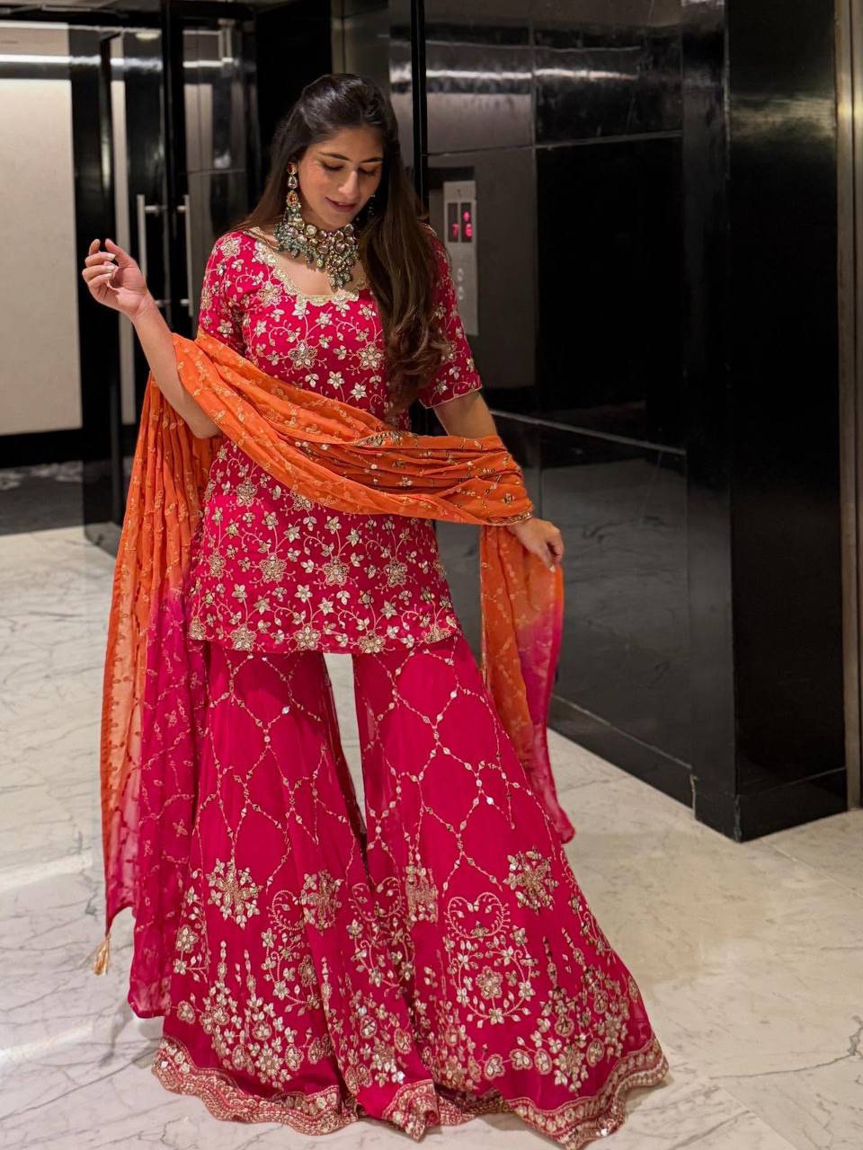 Heavy Georgette With Full Heavy Embroidery Sequence Work single available wholesale