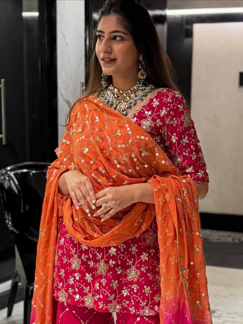 Heavy Georgette With Full Heavy Embroidery Sequence Work single available wholesale