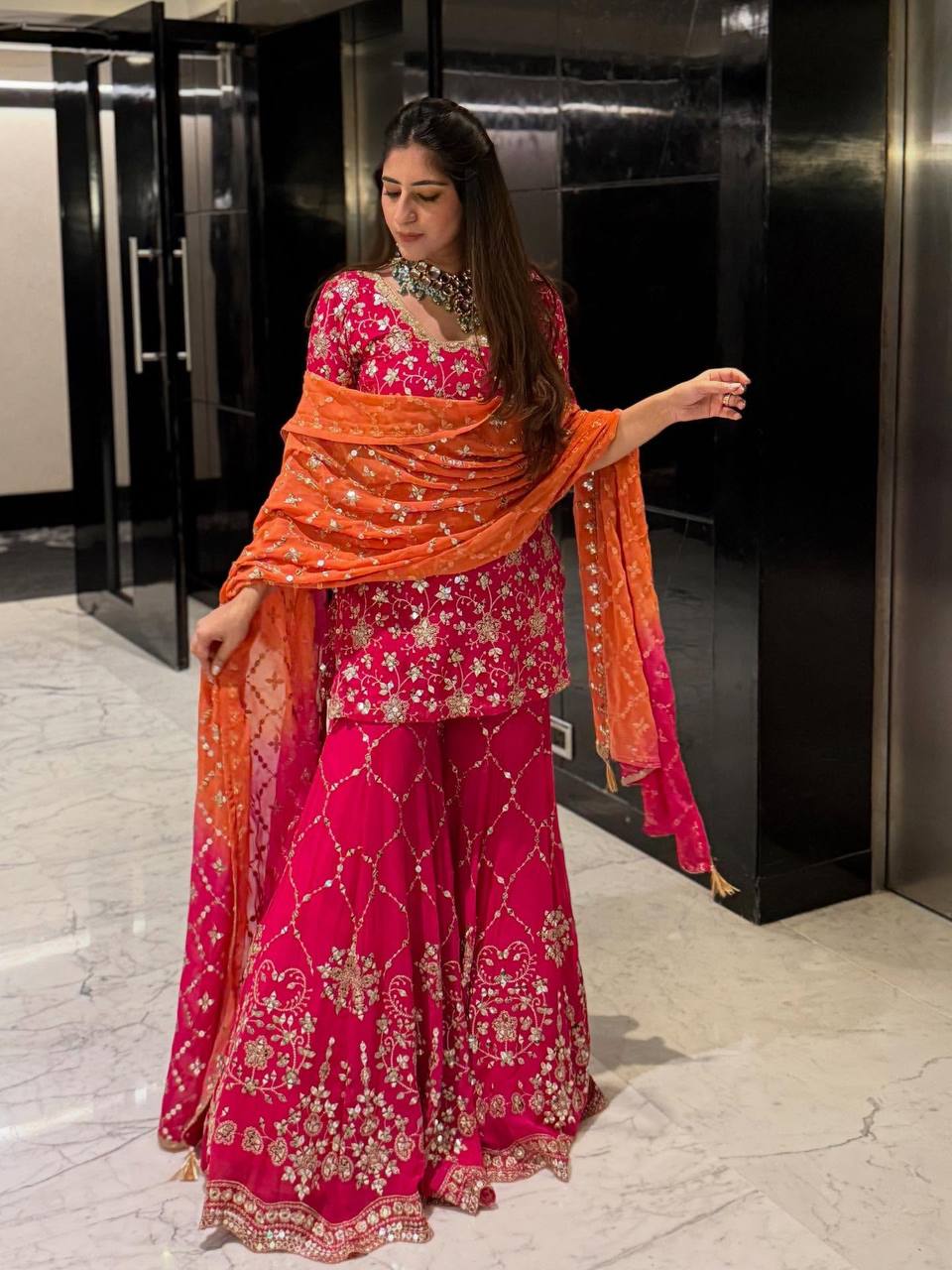 Heavy Georgette With Full Heavy Embroidery Sequence Work single available wholesale