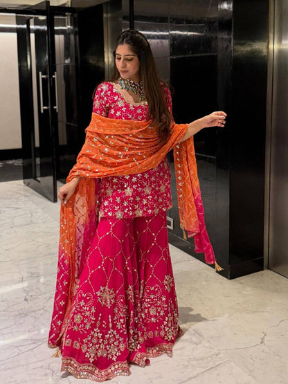 Heavy Georgette With Full Heavy Embroidery Sequence Work single available wholesale