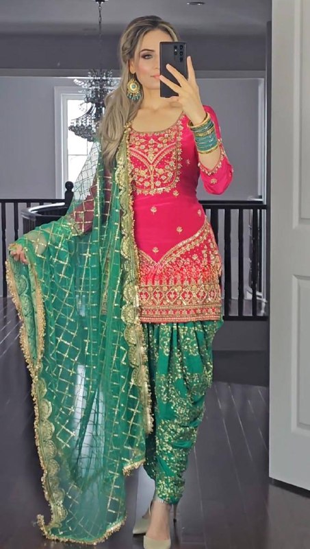 Designer Party Wear Look Top ,Dhoti Salwar and Dupatta single available wholesale