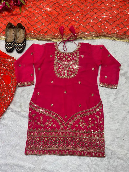 Designer Party Wear Look Top ,Dhoti Salwar and Dupatta single available wholesale