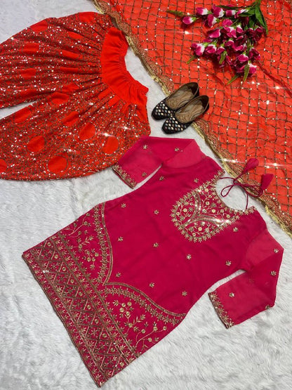 Designer Party Wear Look Top ,Dhoti Salwar and Dupatta single available wholesale