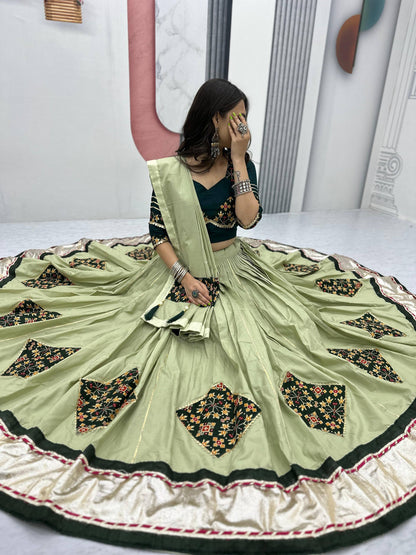 Navratri Special Pure Cotton Lehenga Choli with 6 Meter Big Flair single available wholesale