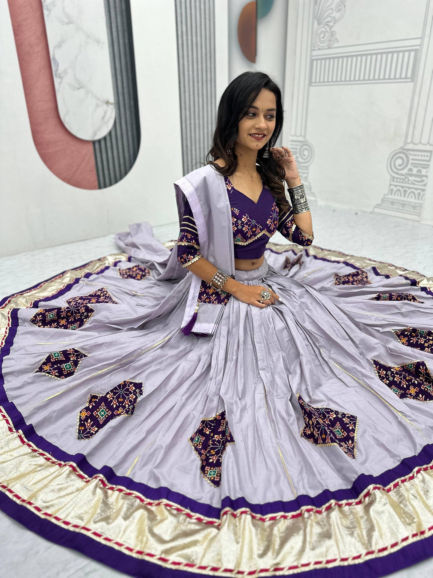 Navratri Special Pure Cotton Lehenga Choli with 6 Meter Big Flair single available wholesale