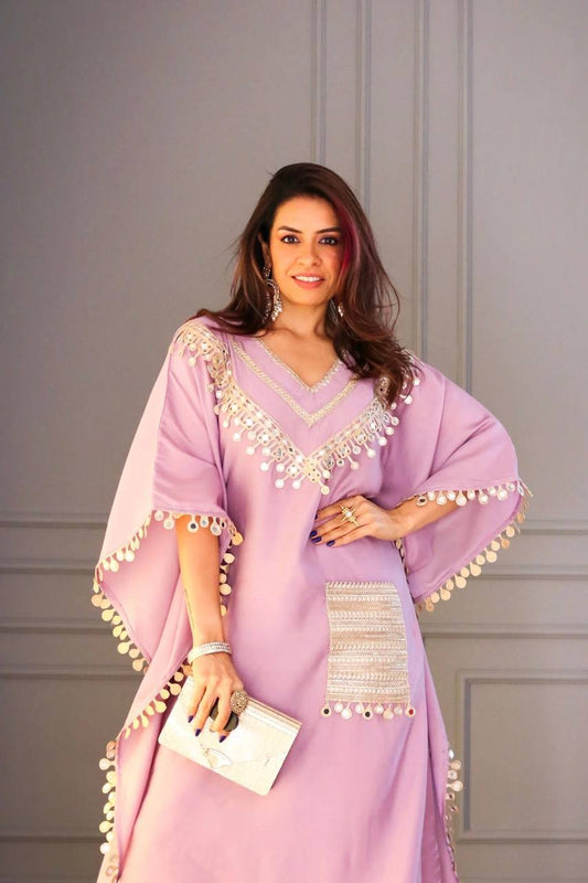 NEW SUPERHIT KAFTAN & PENT ON DEVSENA SATIN FABRIC single available wholesale