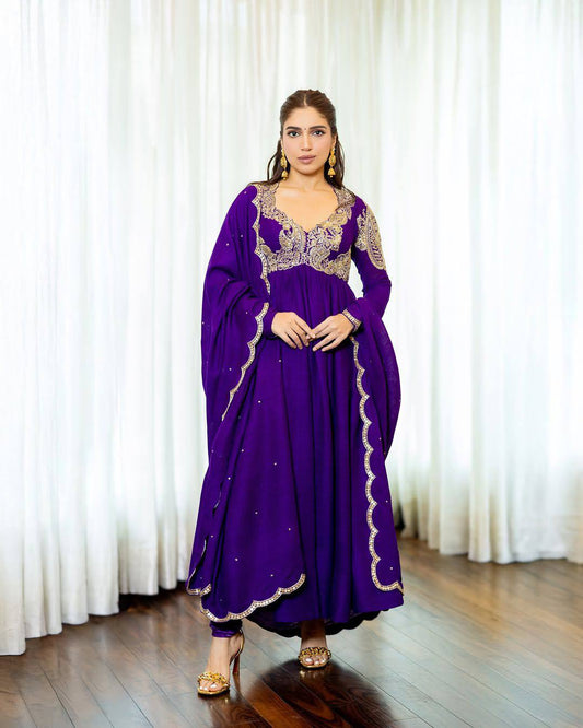 BEAUTY OF YOUR WARDROBE WITH THIS NEWLY LAUNCHED DESIGNER ANARKALI GOWN WITH ELEGANT DUPATTA