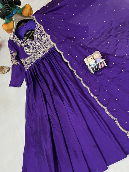 BEAUTY OF YOUR WARDROBE WITH THIS NEWLY LAUNCHED DESIGNER ANARKALI GOWN WITH ELEGANT DUPATTA