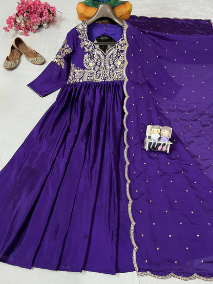 BEAUTY OF YOUR WARDROBE WITH THIS NEWLY LAUNCHED DESIGNER ANARKALI GOWN WITH ELEGANT DUPATTA