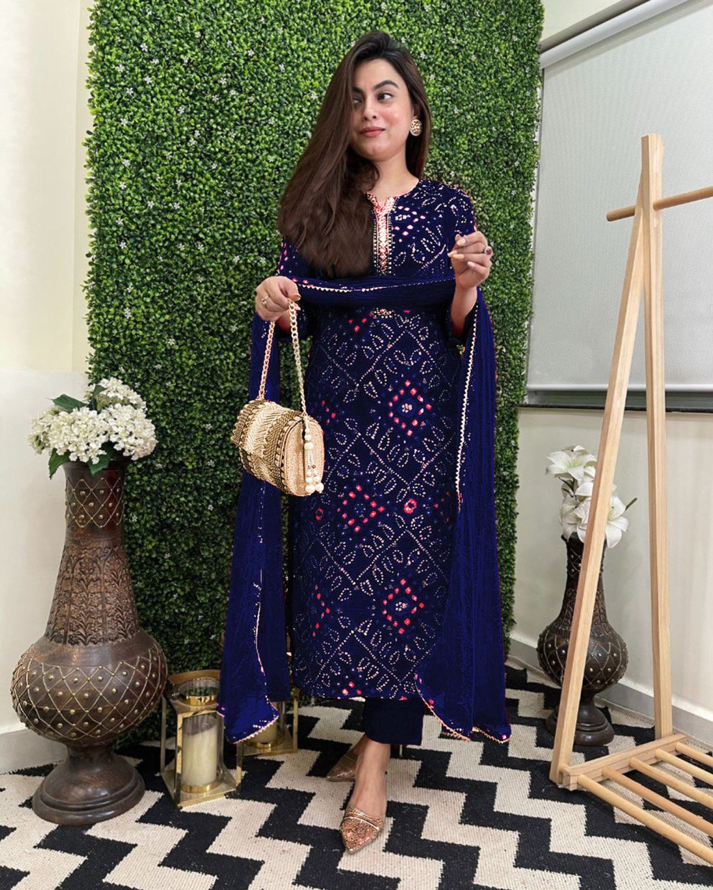 Reyon beautiful suit set and duppta