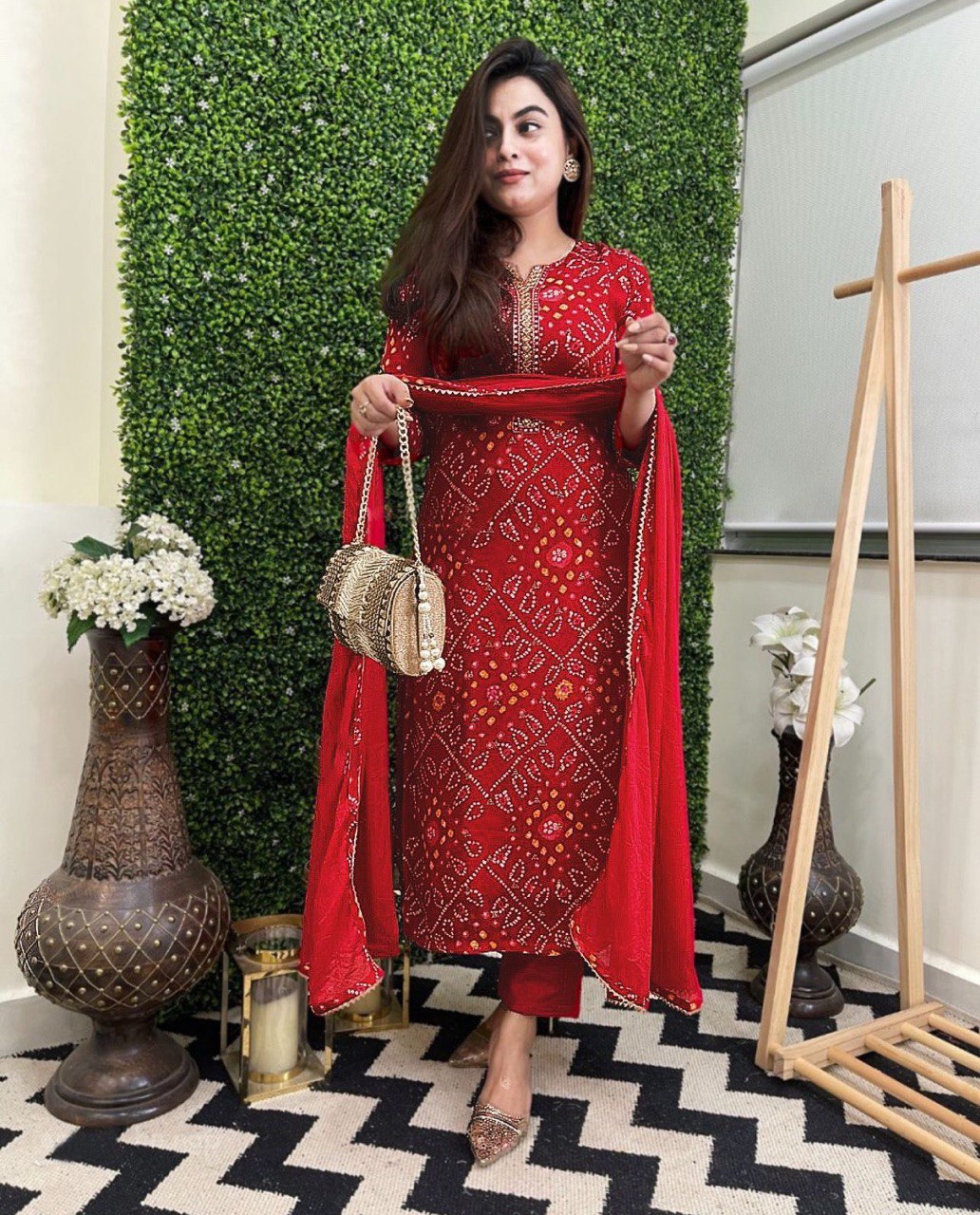 Reyon beautiful suit set and duppta