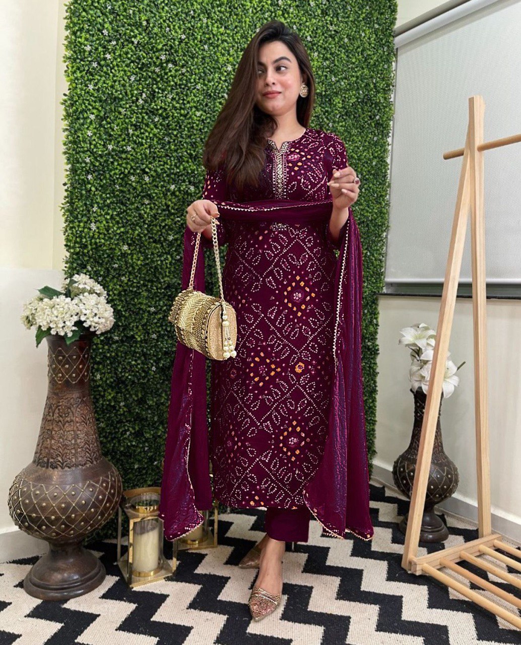 Reyon beautiful suit set and duppta