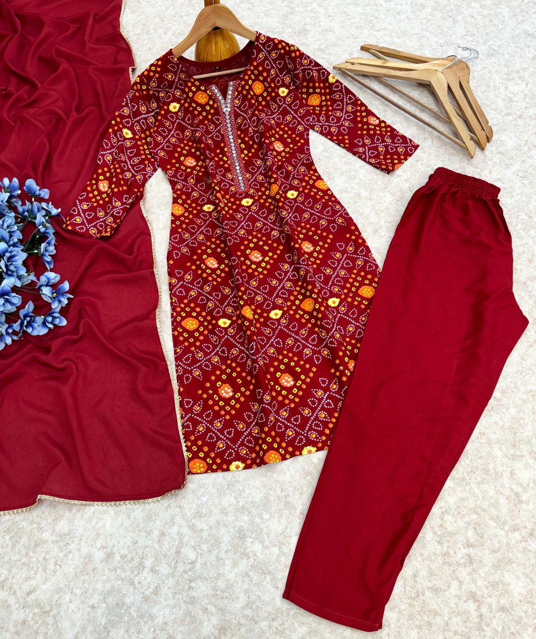 Reyon beautiful suit set and duppta