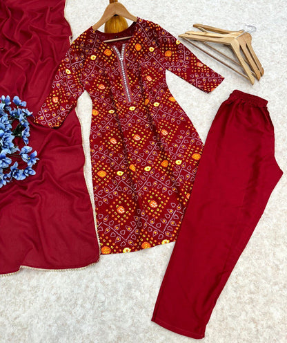 Reyon beautiful suit set and duppta