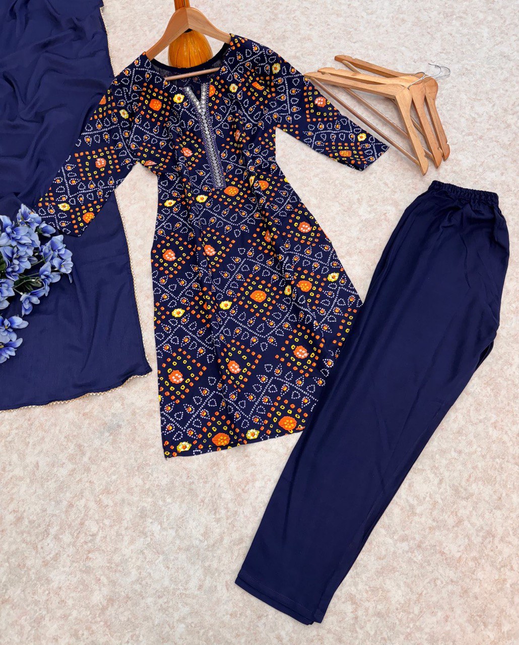 Reyon beautiful suit set and duppta