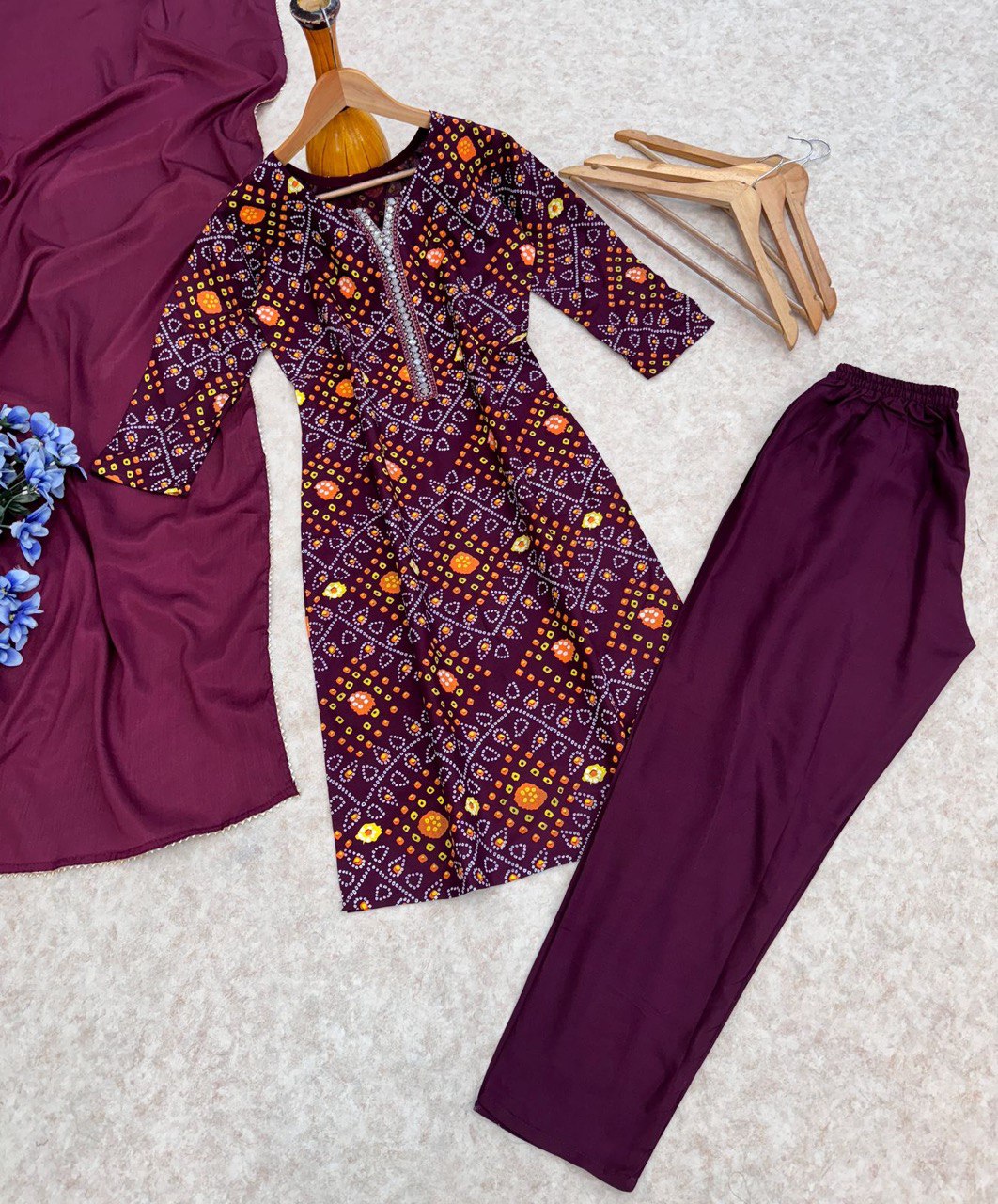 Reyon beautiful suit set and duppta
