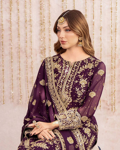 TRENDING KURTA PLAZZO AND DUPATTA SET WITH  BEAUTIFUL SEQUENCE EMBROIDERY WORK single available wholesale