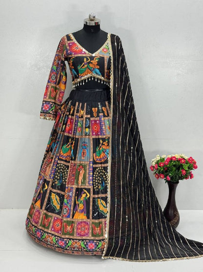 FANCY DIGITAL PRINT WITH REAL MIRROR HAND WORK LEHENGA CHOLI single available wholesale