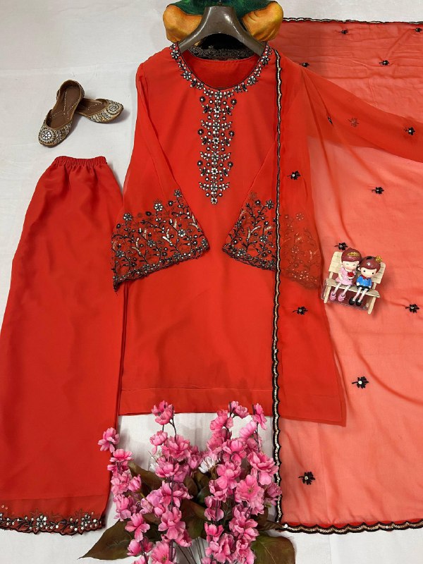 ENHANCE THE BEAUTY OF YOUR WARDROBE WITH THIS NEWLY LAUNCHED KURTI-PLAZZO SET single available wholesale