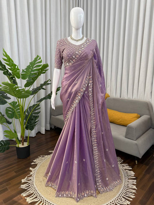 Designer Saree with *Beds*– Elegance Redefined ✨ Fall in love with this stunning saree in an eye-catching shade, crafted with finesse and rich detailing. A perfect blend of grace and glam!