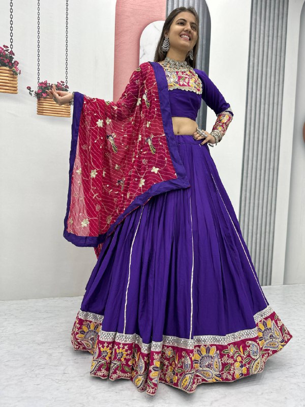 Navratri Special Pure Cotton Lehenga Choli single available wholesale