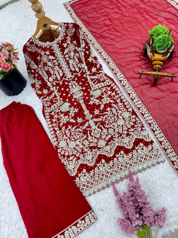 Embroidered Sequence Designer Suit Three Piece Set single available wholesale