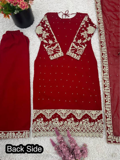 Embroidered Sequence Designer Suit Three Piece Set single available wholesale