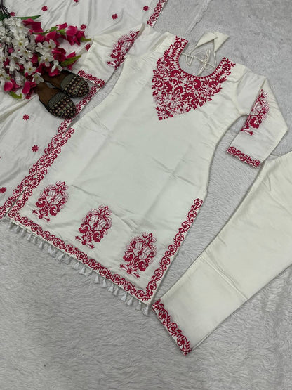Roman cotton Silk With *Heavy Embroidery thread Work* With Full Embroidery Sleeve  single available wholesale